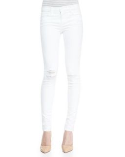 Womens Mid Rise Super Skinny Destroyed Jeans   J Brand Jeans