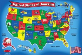 Large Wooden USA Map Capitals and States Puzzle By Melissa & Doug