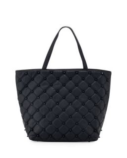 Empress Stud Quilted Faux Leather Tote Bag, Marine