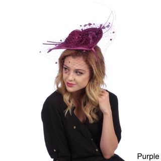 Elegant Covered Velvet Fascinator (100 percent wool chenilleInside dimensions 22 22.5 inches Crown 4 inchesBrim 5.5 inchesCare instructions Hand wash onlyClick here to view our hat sizing guide)