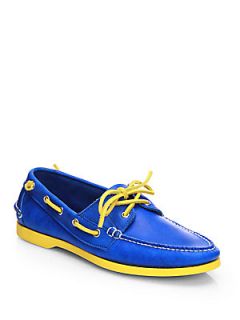 Ralph Lauren Leather Boat Shoes   Yellow Blue