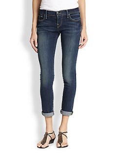 True Religion Leona Cuffed Crop Skinny Jeans   Blue