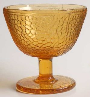 Smith Glass  By Cracky Amber Champagne/Tall Sherbet   All Amber, Crackled Design