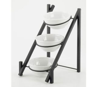 Cal Mil 3 Tier Bowl Stand   Black