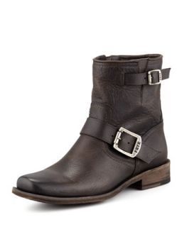 Womens Smith Short Engineer Boot, Charcoal   Frye