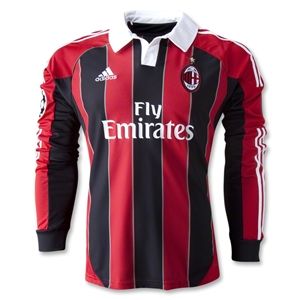 adidas AC Milan 12/13 UCL LS Home Soccer Jersey