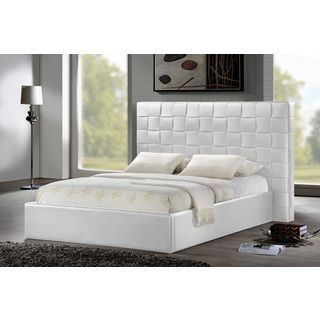 Lydia White Modern Bed  Queen Size
