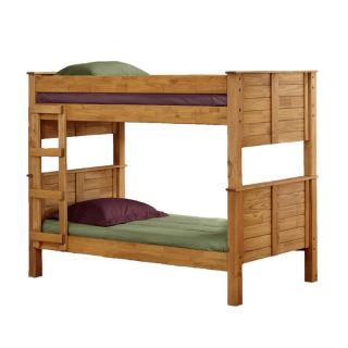 Chelsea Home Twin over Twin Poster Bunk Bed   Ginger Stain Multicolor   CHEL1475