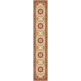 Lyndhurst Collection Ivory/ Red Runner Rug (23 X 14)