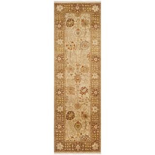 Safavieh Hand knotted Peshawar Vegetable Dye Ivory/ Gold Wool Rug (3 X 8)