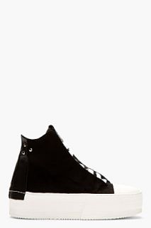 Ca By Cinzia Araia Black Canvas Platform Gotham High_top Sneakers