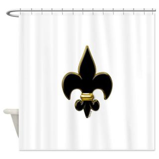  Fleur De Lis Black and Gold Shower Curtain  Use code FREECART at Checkout