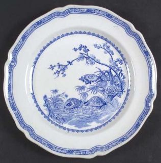 Furnivals Quail Blue (Round,Quail Backstamp) Dinner Plate, Fine China Dinnerware