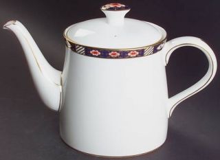 Royal Crown Derby Kedleston Teapot & Lid, Fine China Dinnerware   Cobalt Blue Ba