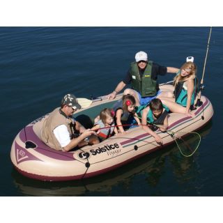 Solstice Voyager Inflatable 6 Person Boat Set Multicolor   30800