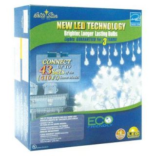 60ct White LED Snowflake Icicle String Lights