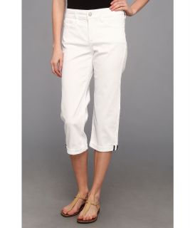 NYDJ Fiona Mini Roll Cuff Crop in Optic White Womens Jeans (White)