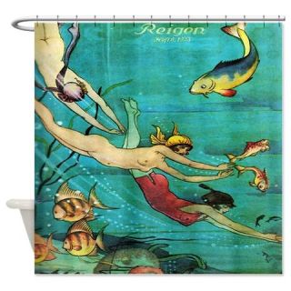  Vintage French Women Fish Shower Curtain  Use code FREECART at Checkout