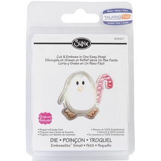 Sizzix Embosslits Die penguin With Candy Cane