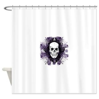  Purple Skull Glow Edge Shower Curtain  Use code FREECART at Checkout