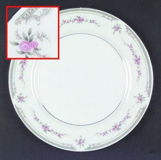 Mikasa Chateau Dinner Plate, Fine China Dinnerware   Pink Roses On Bdr,  Tan & G