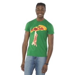Ecom M Tee Shirts Hang In There Pizza Cat GREEN LRG