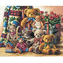 Gold Collection Teddy Bear Counted Cross Stitch Kit