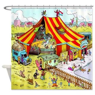  Vintage Cartoon Circus Shower Curtain  Use code FREECART at Checkout