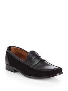  Collection Mixed Media Loafers   Black