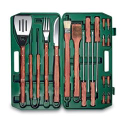 18 piece Wooden Handle Bbq Tool Set