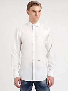 DSQUARED Stretch Cotton Sportshirt   White