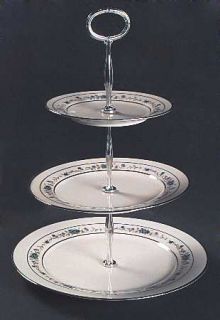 Noritake Norma 3 Tiered Serving Tray (DP, SP, BB), Fine China Dinnerware   Blue