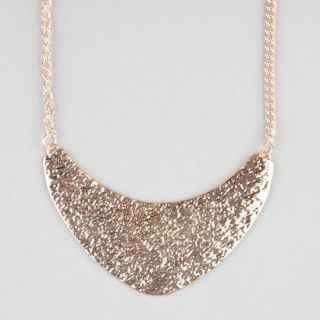 Hammered Plate Statement Necklace Gold One Size For Women 234283621