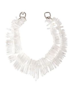Tiered Clear Spike Station Necklace
