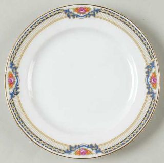 Royal Bayreuth Rob14 Bread & Butter Plate, Fine China Dinnerware   Blue, Pink &