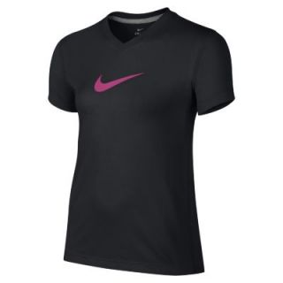 Nike Legend Swoosh Girls Training T Shirt   Black
