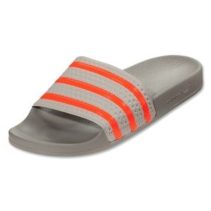 adidas adilette Sandal (Collegiate Silver/Vivid Red/Bliss)