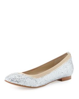 Amira Glitter Flat Shoe, Silver