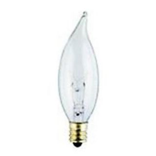 Bulbrite Clear Flame Tip CA10 Candelabra Base Incandescent Light Bulb   32 pk.