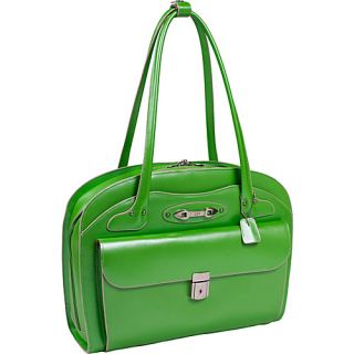 Lyndon   Ladies Leather Laptop Briefcase Green   McKlein USA Ladies
