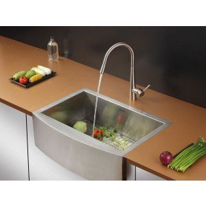 Ruvati RVC2423 Combo Stainless Steel Kitchen Sink and Stainless Steel Set