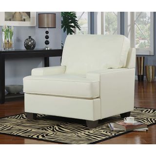Ivory Bonded Leather Accent Chair