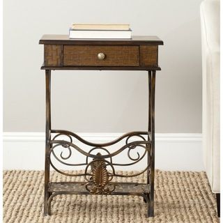 Safavieh Margaret Brown Accent Table (BrownMaterials BirchwoodDimensions 26.2 inches high x 18.1 inches wide x 11.7 inches deepThis product will ship to you in 1 box.Minor assembly required )