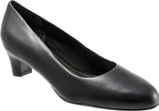 Womens Trotters Janna   Black Soft Kid Leather Low Heel Shoes