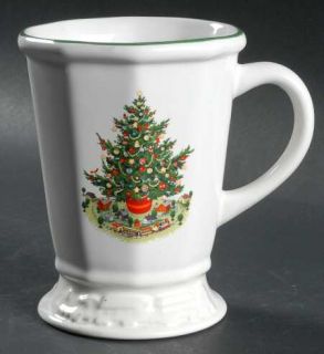 Pfaltzgraff Christmas Heritage Footed Mug, Fine China Dinnerware   Multisided,Ch