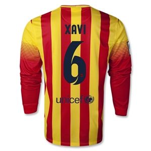 Nike Barcelona 13/14 XAVI LS Away Soccer Jersey