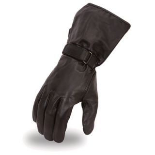 Mens Gauntlet Motorcycle Gloves   Black, 2XL, Model# FI126GEL