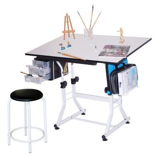 Ashley Creative Drafting Center by Martin Universal White with White Top   U 
