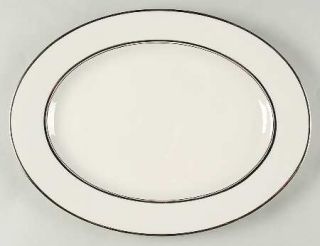 Nancy Prentiss Silver Sonnet 15 Oval Serving Platter, Fine China Dinnerware   W
