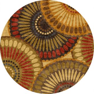 Tufted A41 Modern Floral Wool Round Rug (10 X 10)